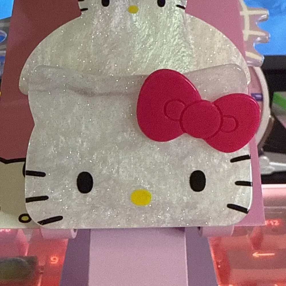 Hello Kitty Hair Claw Clip 2 Pack Pink Bow White Glitter Pearlescent 2025 Sanrio